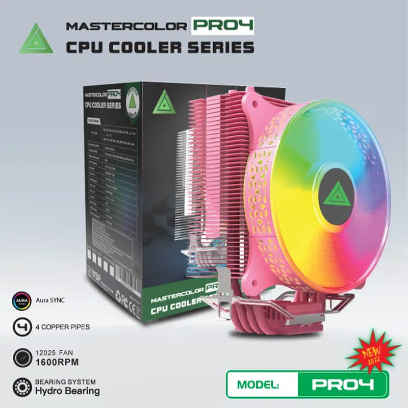 Tản nhiệt CPU VSP MASTERCOLOR PRO-4 (Hồng)