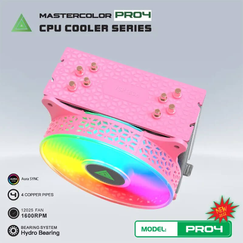 Tản nhiệt CPU VSP MASTERCOLOR PRO-4 (Hồng)