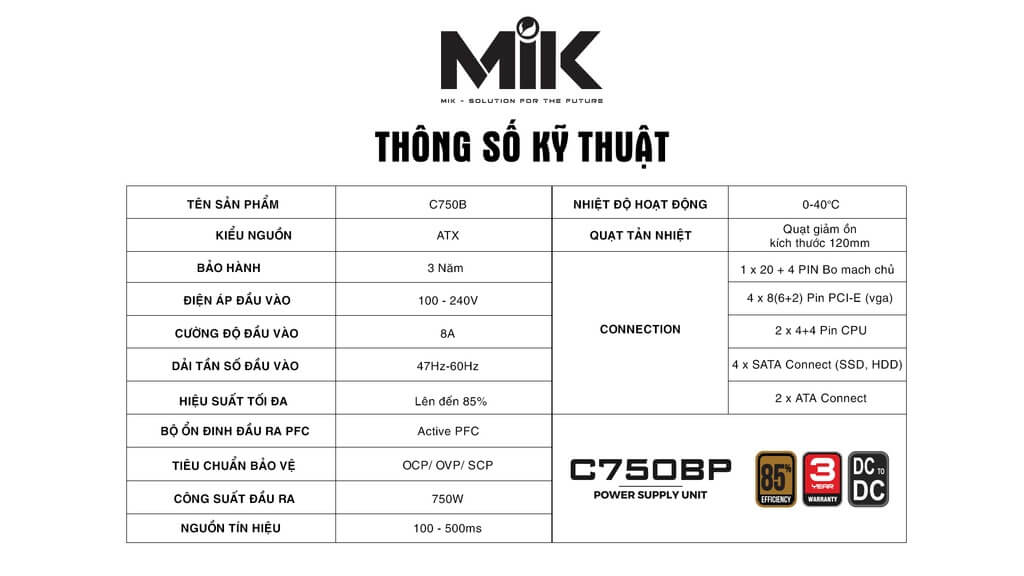 MIK C750B 750W PLUS BRONZE